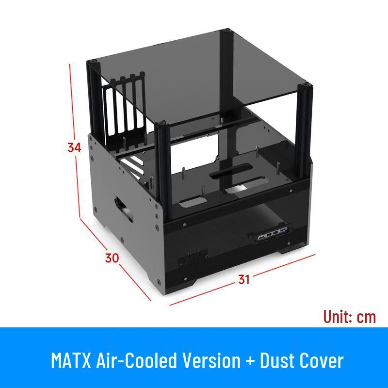 Double-Layer Acrylic Water-Cooled Computer Case with Semi-Transparent Design