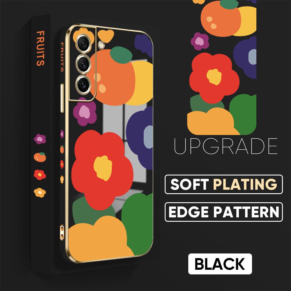 Colorful Printing Patterns Square Edge Pattern Casing Plated Phone Shell Luxury Plating Soft Phone Case for iPhone Motorola Moto OnePlus Samsung