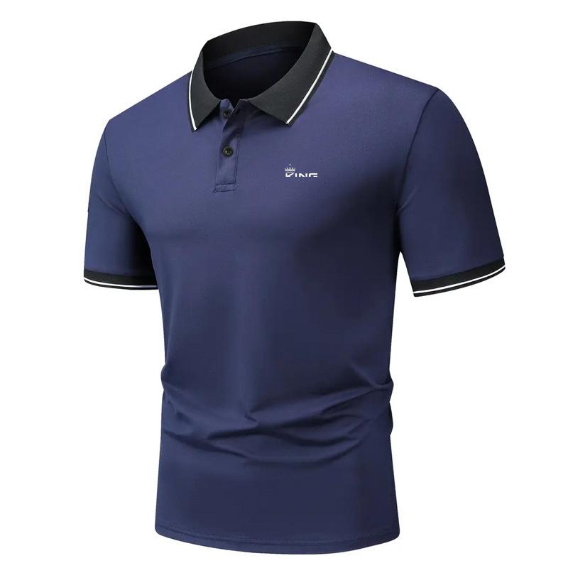 Spring Summer Men Clothes Short Sleeve Lapel Golf Polo Shirt Men Business Casual Fashion Medium Elasticity Sport Polo Shirt