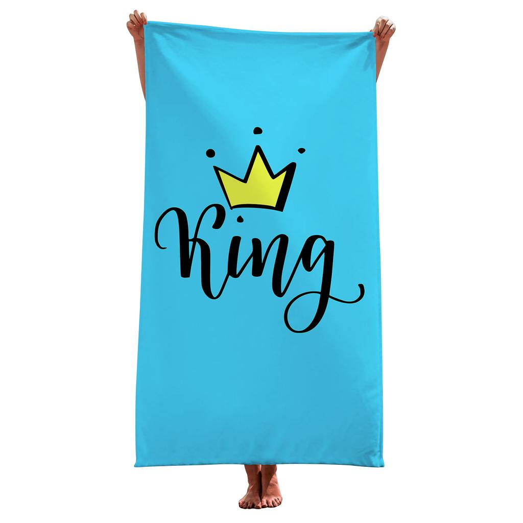 King and Queen's Velvet Bath Towel Beach Towel Cushion Large Bath Towel Beach Towel Printed Microfiber Towel Minimum Order
