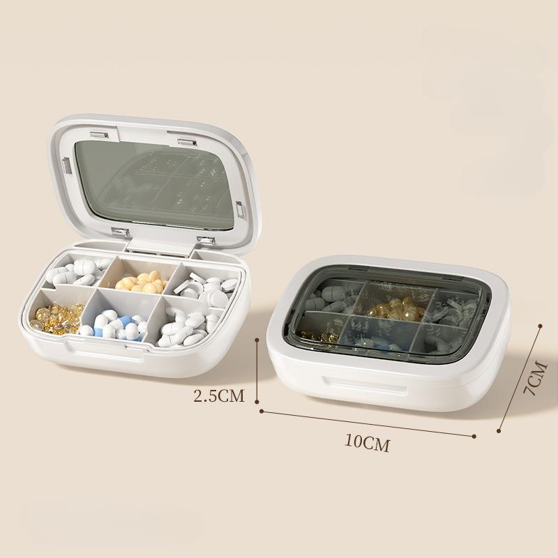 Outdoor Travel Pill Storage Boxes 4/6/21Grids Portable Medicinal Tablet Sealed Bins Small Plastic Pill Sorting Organize Casket