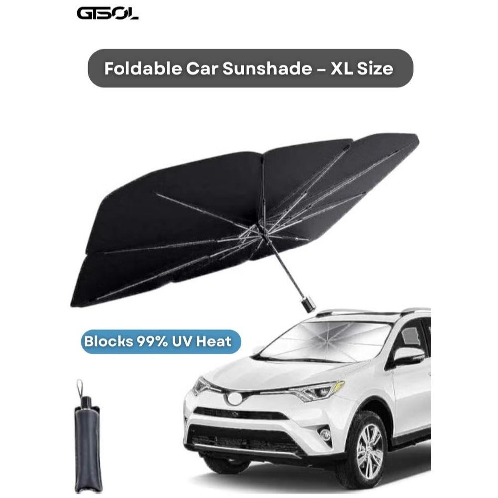 Foldable Car Windshield Sun Shade Umbrella – UV & Heat Blocker Easy Use Sun Visor Shield
