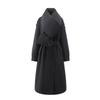 Aylei Women's 2025 Elegant Long Goose Down Trench Coat with Detachable Scarf