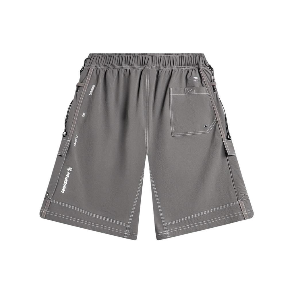 Li Ning CF Reflective Color Block Straight Leg Woven Sports Shorts Men Shorts AKSU647-2