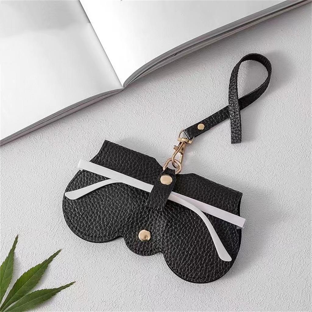 1pc Lychee Embossed Glasses Cover, Cute PU Leather Sunglasses Reading Glasses Bag Case Portable Travel Accessory