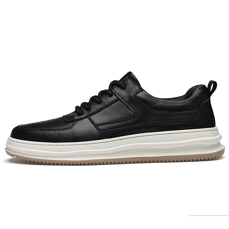 Men Genuine Leather Casual Shoes Flat Skate Shoes New Men Comfortable Fashion Casual Shoes Comfortable Men Shoe