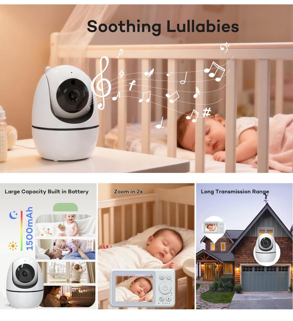 3.2" Wireless Pan-Tilt HD Baby Monitor