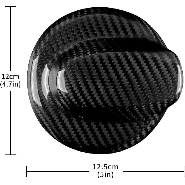 Fuel Cap Carbon Fiber Cover for Mini Cooper R55 2007-2014, for R56 2006-2013, Frame Protector Cover Decor Accessories Black Hard(Convex