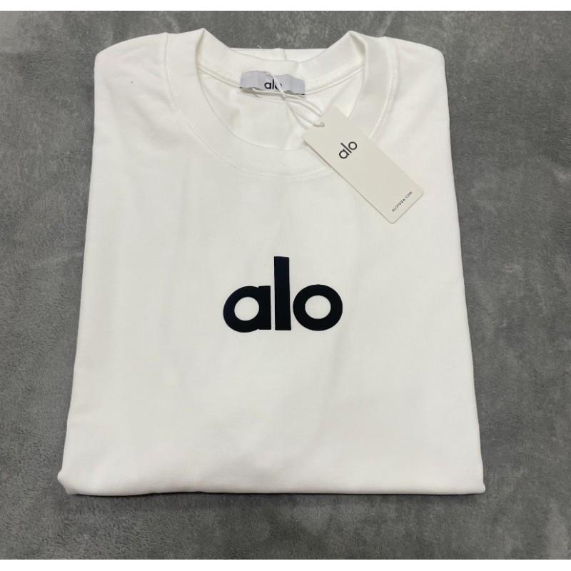 ALO Baumwolle Lockere Passform Unisex Rundhals T-Shirt Streetwear Lässiges Oberteil