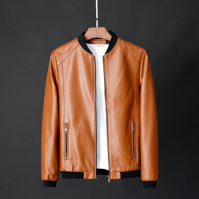 Men's New Youth Jacket Men's Stand-up Collar Velvet Korean Version Slim-fitting Short Clothes