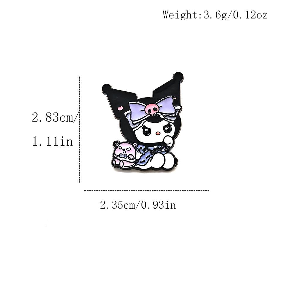 Sanrio Kuromi Cartoon Metal Brooch: Cute Drip Oil Alloy Pin