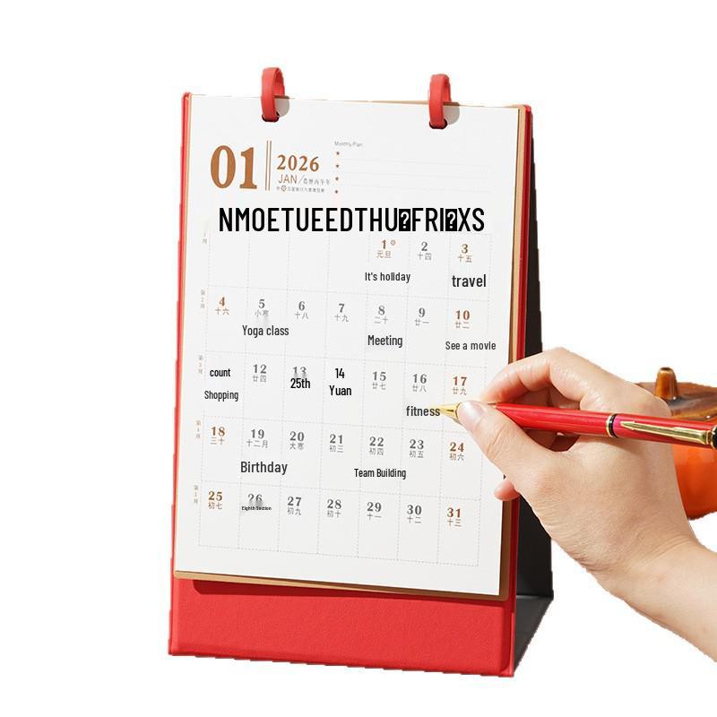 Xianci Year of the Horse 2026 Leather Desk Calendar – Creative Business Diary and Desktop Ornament