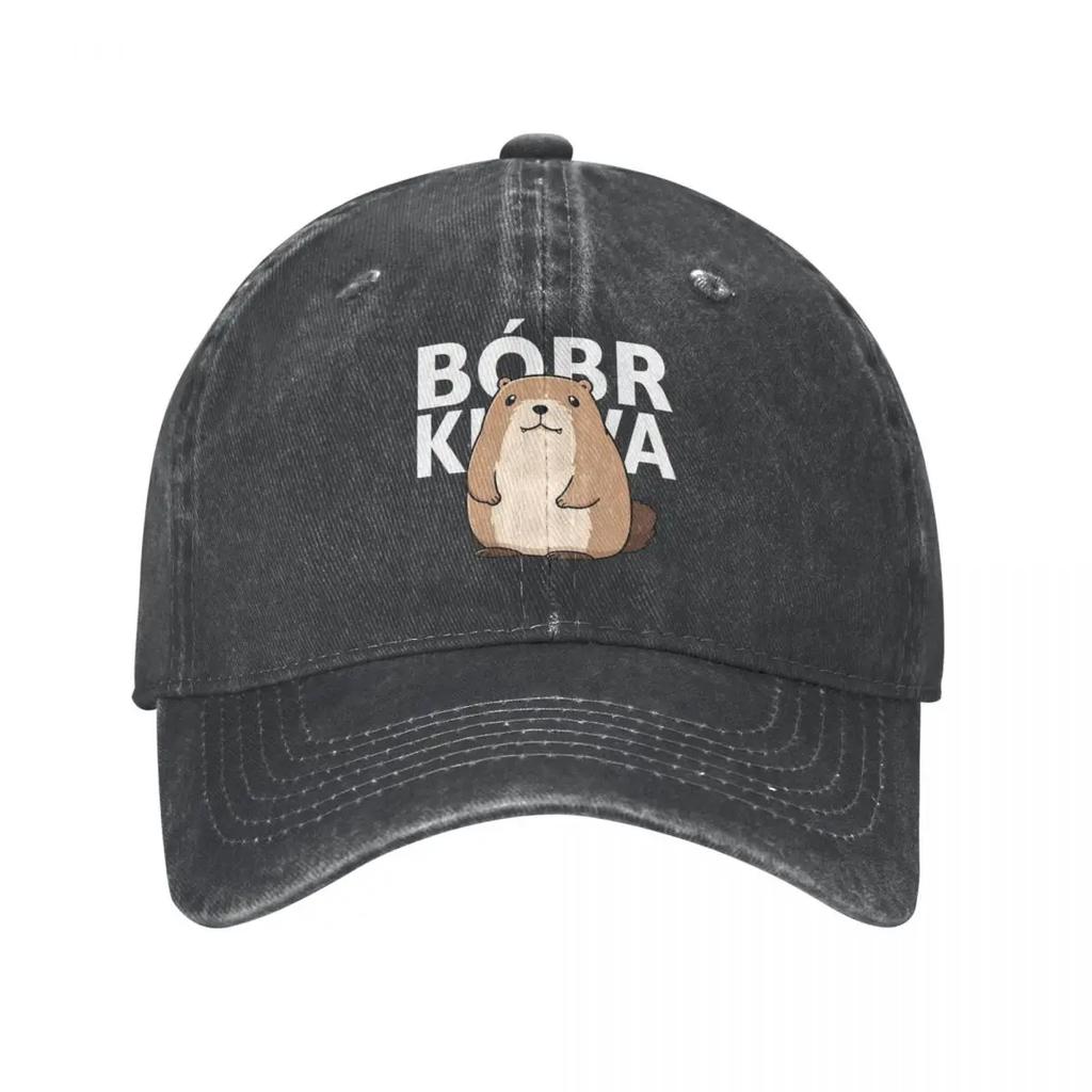 Classic Cute Poland Beaver Bober Meme Baseball Cap for Men Women Cotton Polish Bobr Kurwa Trucker Hat Golf Adjustable Fit Caps