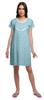 Moomaya Cotton Lace Neckline Sleepwear For Women Button Placket Nightdress