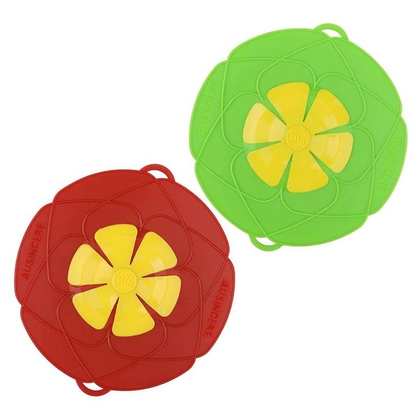 Silicone Lid Spill Stopper Cover Pot Pan Cover Kitchen Accessories Flower Shape Cookware Cooking Tools Kitchen Gadgets