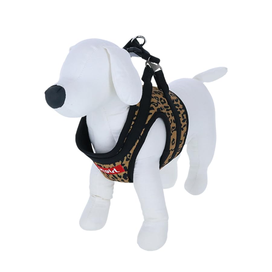 

X-girl Box Logo Body Harness | Adjustable Size for Training, Walks, and Outings, Easy to Put on and Take Off, Anti-Pulling (Beige, Size M)