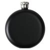 Black Stainless Steel Hip Flask Portable 5oz Round Wine Pot Laser Print Business Gift