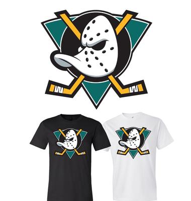 Anaheim Mighty Ducks Throwback Hoofdteam logo shirt S-6XL Tracking!! Unisex-T-shirt