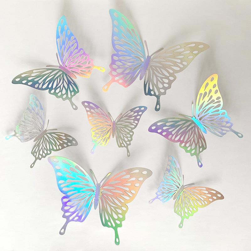 12pcs Impressive 3D Effect Butterfly Wall Stickers for Bold and Beautiful Spaces Multicolor