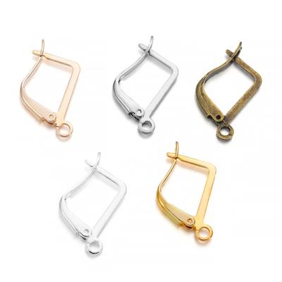 50pcs/lot French Earring Hooks Lever Back Open Loop Setting For DIY Earring Clips Clasp Jewelry Making Supplies Accessories