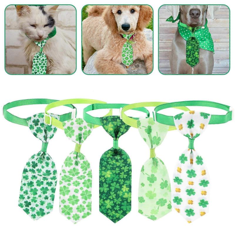 St. Patrick's Day Adjustable Pet Neckties for Dogs and Cats 10Pcs
