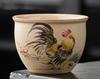 1 Pc Chinese Vintage Coarse Pottery Tea Cup Handmade Zodiac Ceramic Tea Bowl Household Teaware Personal  Master Teacup 150ml
