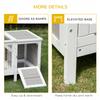 Rabbit Hutch and Run, with Removable Tray - Grey