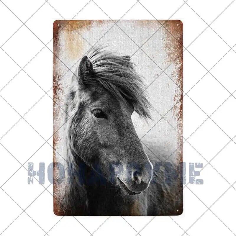 Bauernhof-Deko, Löwe, Pferd, Tiger, Schaf, Tier, Haustier, Freilandhaltung, Schild, Poster, Metall, Wandkunst, Platten, Eisenmalerei, Wohnkultur, 20 x 30 cm