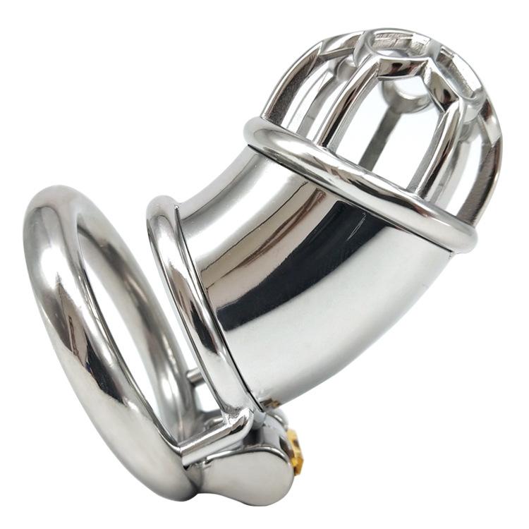 Men's Stainless Steel Penis Lock CB Chastity Lock Sex Toy Ball Stretcher Sissy Femdom Slave BDSM Urethral Chastity