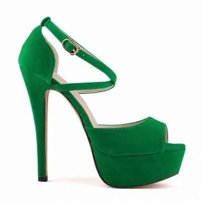Vysoké podpatky pro ženy Sandály Stiletta Léto Sexy 14cm Módní Peep Toe Lodičky Platforma Pásek na kotníku Sansal Svadobné svadobné topánky