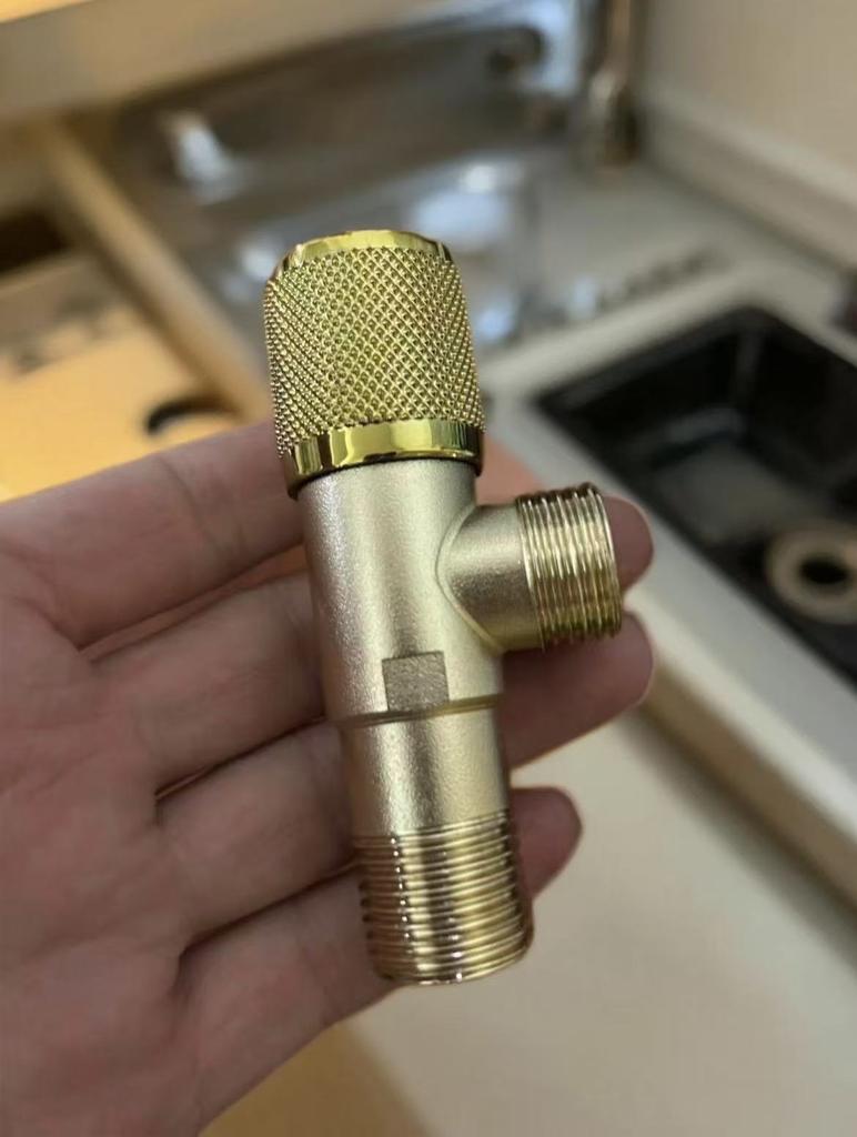 4 Points Faucet Inlet Valve G1/2 Brass Triangle Valve Heater Water Stop Valve Bathroom Toilet Washing Machine Universal Switch