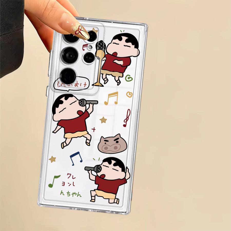 Case for Samsung Galaxy S22 FE S20 Plus S25 Edge S24 S21 S23 Ultra S26 Note 20 Ultra 10 Phone Cover Cute Crayons Shinchan