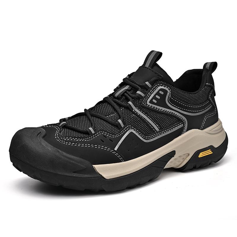 Neue Mode Herren Freizeit Sneaker Echtes Leder Outdoor Wanderschuhe Britischer Stil Designer Dicke Sohle Reise Wanderschuhe