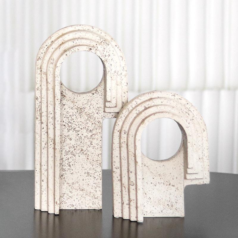 Abstract Wabi-sabi Geometric Irregular Door Opening Ornaments Modern Model Living Room Entrance Hall Imitation Travertine Art Decoration