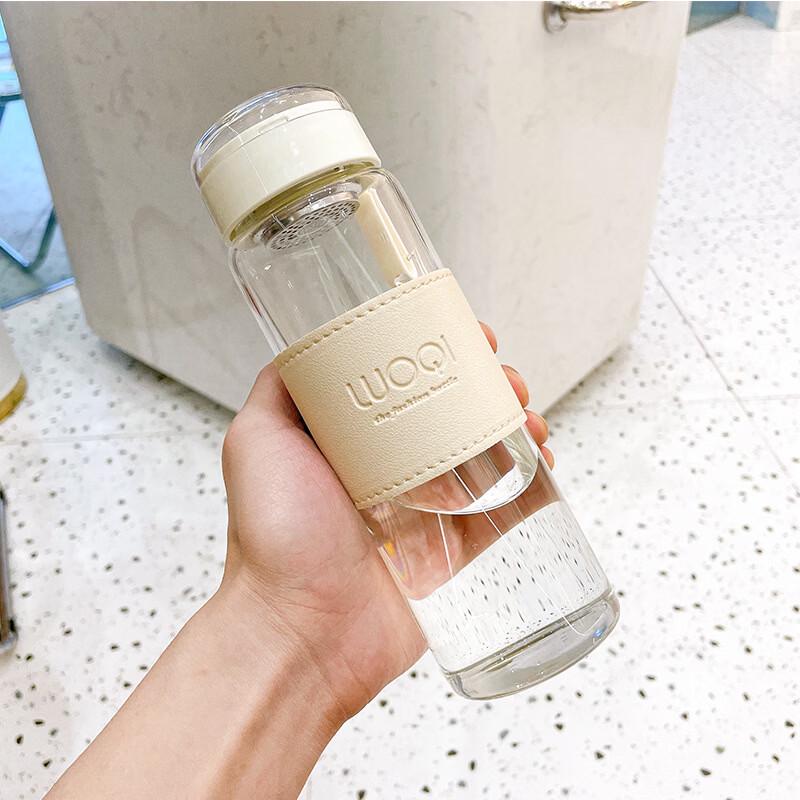 Shangqi Portable Glass Water Bottle with Tea Infuser