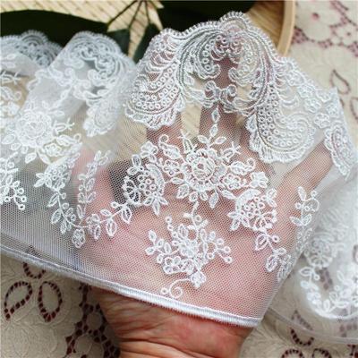 2 mt/los Breite 14,5 cm verschlüsselt stickerei gewinde mesh stoff spitze hochzeit kleid kopftuch mantel kleidung zubehör