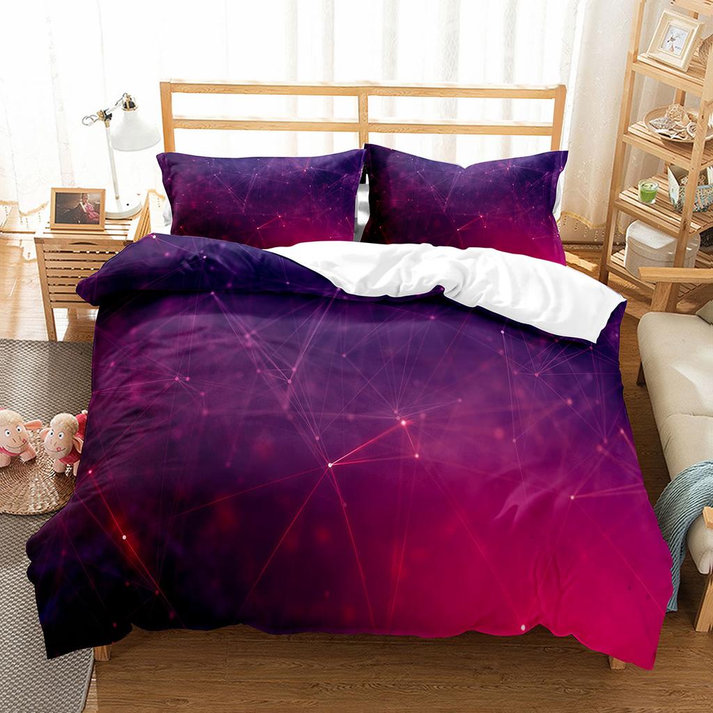 3D Abstract King Queen Duvet Cover Solid Geometry Bedding Set Rotate Three-dimensional Space 2/3pcs Polyester Soft Quilt Cover