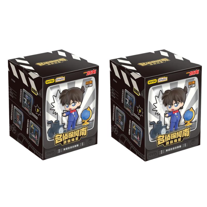 Original KAYOU Detective Conan Mini Scene Retro TV Series Blind Box PVC Anime Character Model Collection Toys Gifts