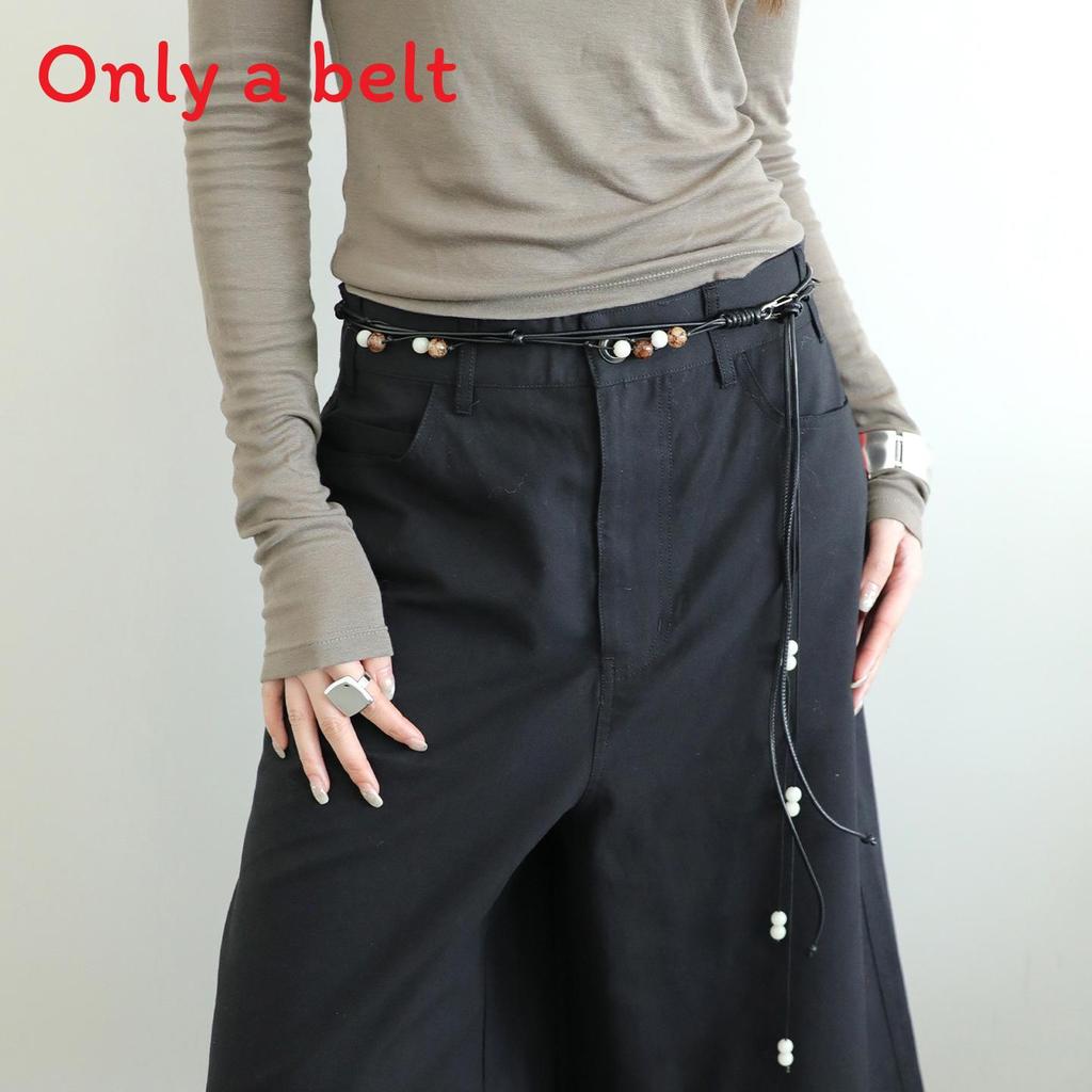 

Woven Beaded Waist Belt With Resin Buckle For Casual Summer Fashion чёрный