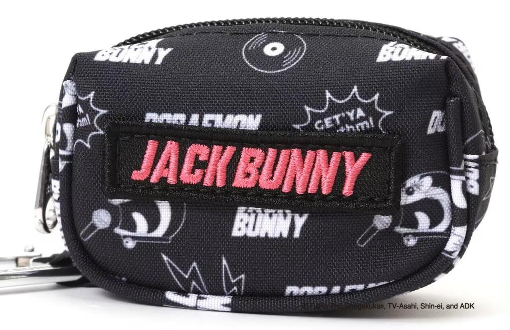 Ball Pouch with Can Hold 2 Golf [Jack Bunny] [Doraemon] (allover Pattern, Carabiner, Balls) / / 262-4284005 010_Black