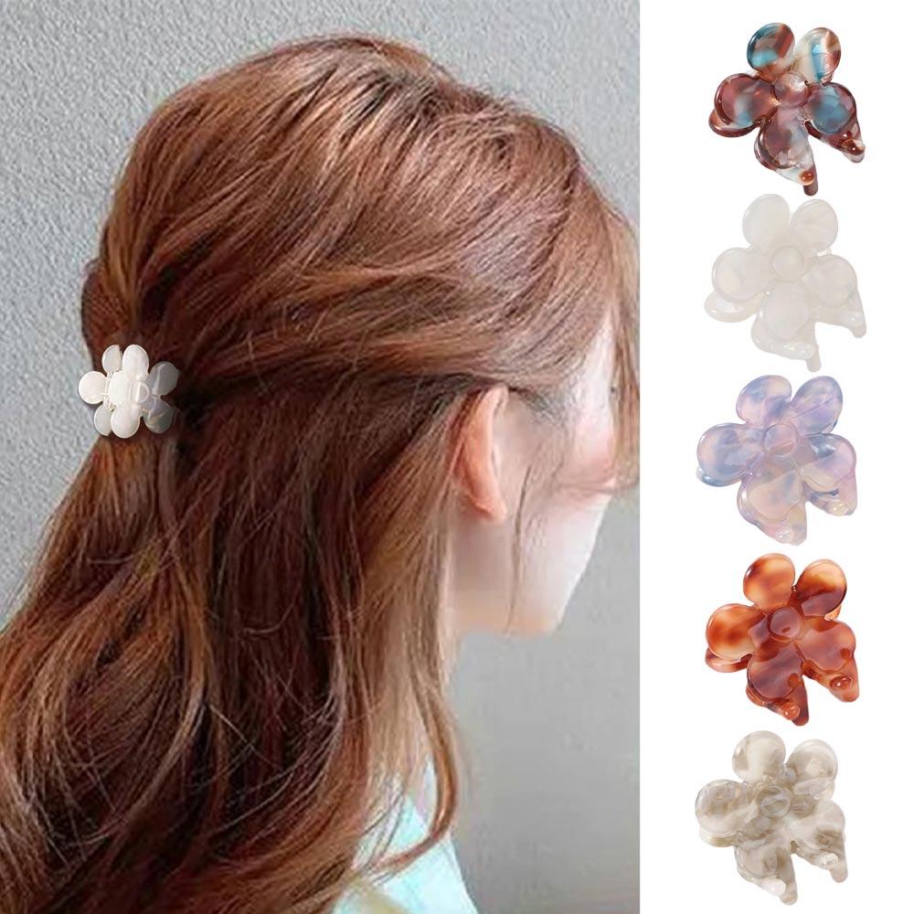Small Women Elegant Hair Accessories Versatile Hairpin Acetic Acid Hair Claw Flower Grab Clip