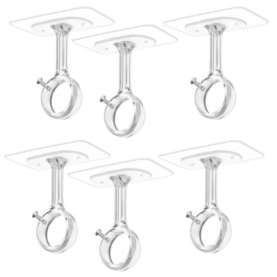 Curtain Rod Holder Brackets Strong Load-bearing Adjustable Simple Installation Ceiling Mounted Self Adhesive Curtain Rod Hooks