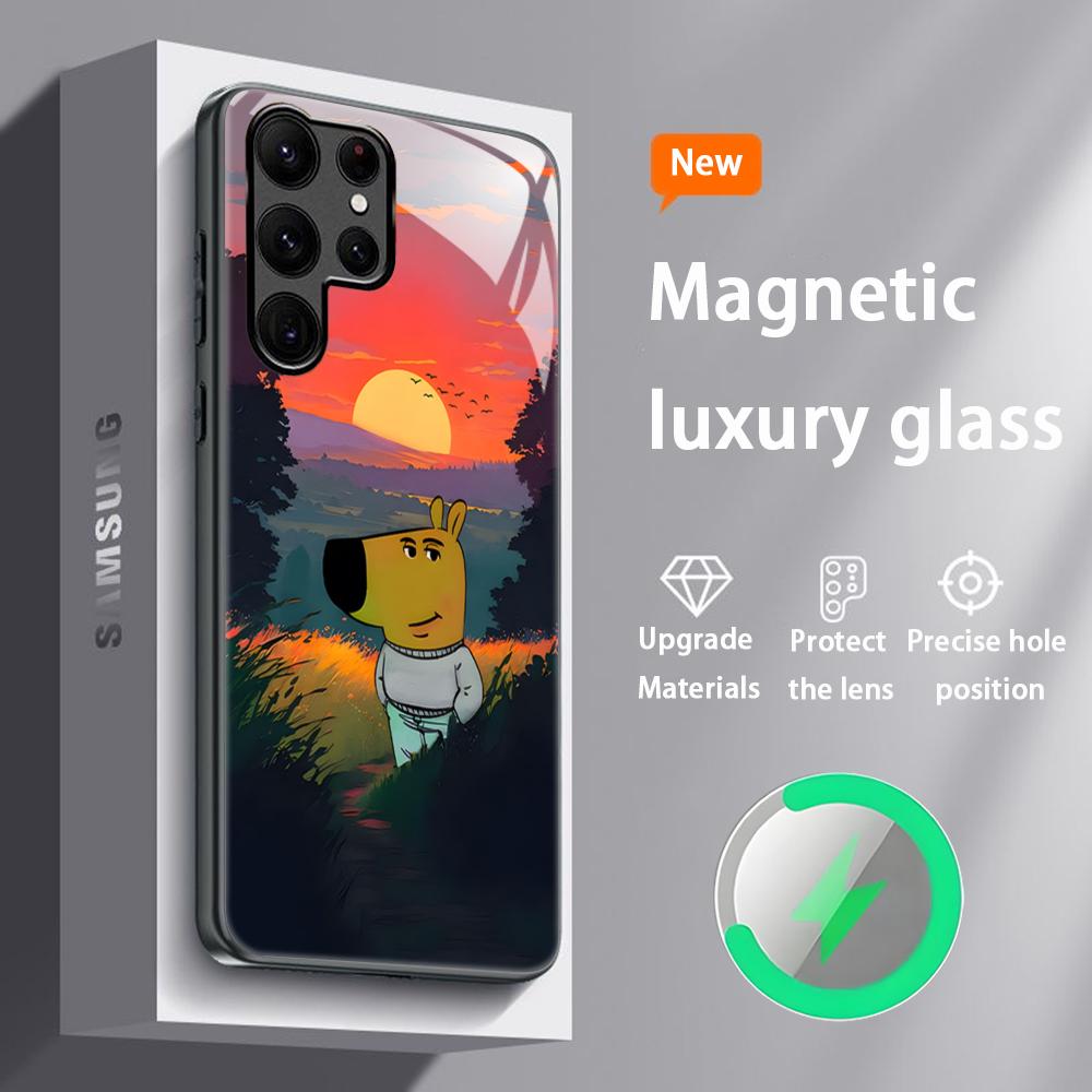 

Popular Chill Guy Keep Calm Phone Case For Samsung S26 S25 S24 S23 S22 S21 S20 Plus Ultra Glass Magnetic Case Galaxy S25 Edge