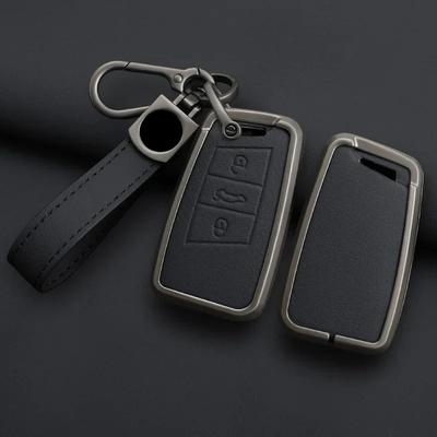 Alloy Leather Car Key Case Forvw Volkswagen Passat B8 Taos Polo Tiguan For Skoda Kodiaq Fabia Karoq Octavia Seat Ateca Key Cover