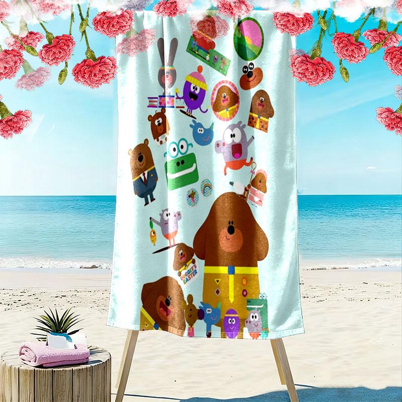 Hey Duggee Print Beach Towel, Large Soft Quick Dry Towel for Beach Camping Swimming