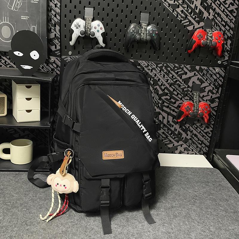 New high-value trendy and cool contrasting backpack, couple light travel, large-capacity backpack