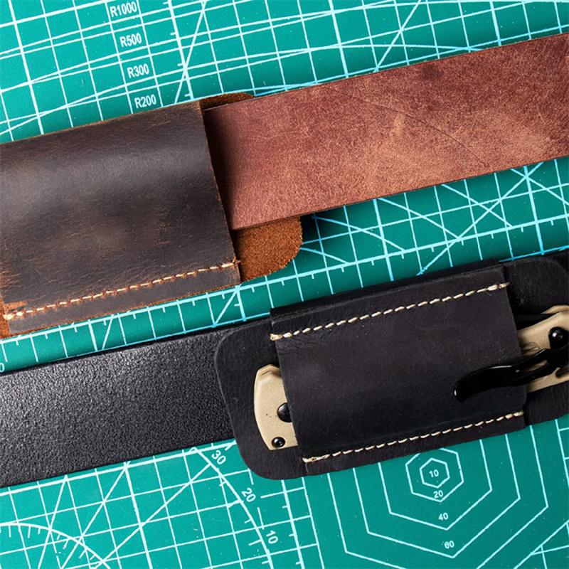 1PC Leather Knives Sheaths EDC Leather Sheath for Folding Knives Carrier Mini Knives Flashlight Leather Holster