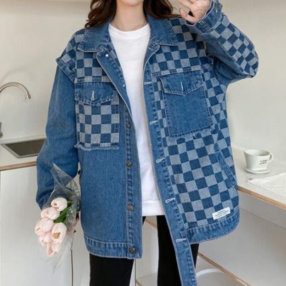 Navava Retro Point Long Sleeve Denim Jacket Nc344