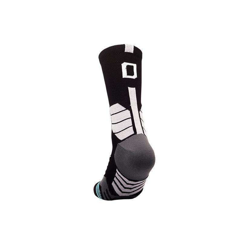 Digitale Basketballsocken für Herren – Elite-Handtuchgefühl, Wadenlang, Sternnummern-Design, Sport-Essentials für Herbst und Winter