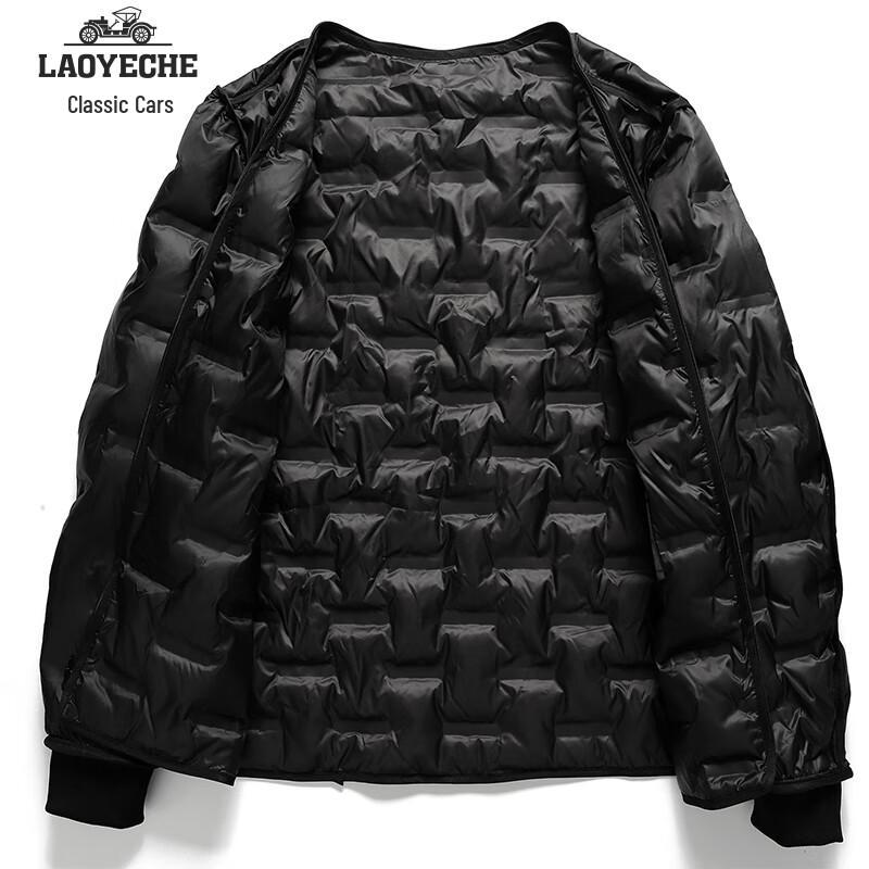 Laoyeche Men's Goat Leather Fox Fur Collar Down Liner Jacket
